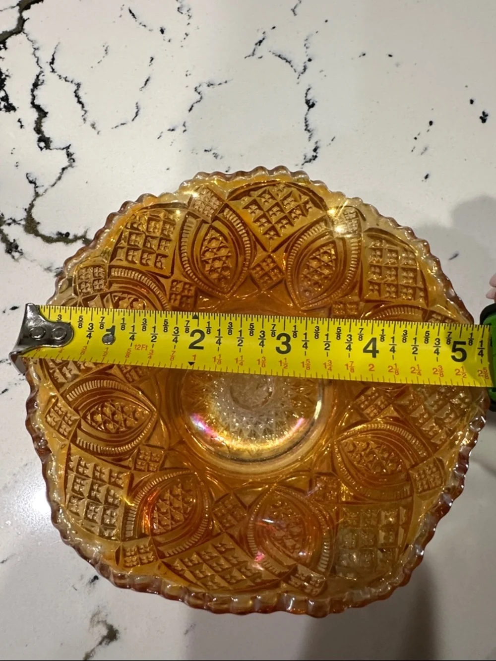 Carnival Glass Decorative Bowl in Amber - Home Accents